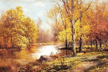 Brook River Stream Painting - is675B impressionism outdoor scene river